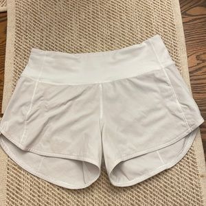 Lululemon white speed up shorts